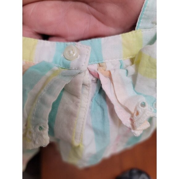 Baby Girls Striped Sundress With Bow Straps 3-6 Months Colorful Pastel Design 10 - Picture 8 of 9
